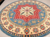 Round Afghan Kazak Rug 2.5x2.5m