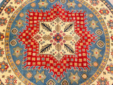 Round Afghan Kazak Rug 2.5x2.5m