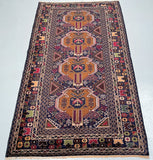 Antique Afghan Balouchi Rug 2x1.2m