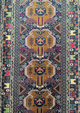 Antique Afghan Balouchi Rug 2x1.2m