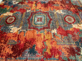 Massive Room Size Authentic Hand Knotted Afghan Mamluk Super Kazak Rug 4x3m For Australian Homes.