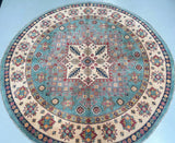 Round Afghan Kazak Rug 2.5x2.5m
