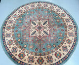 Round Afghan Kazak Rug 2.5x2.5m For Australian Homes.