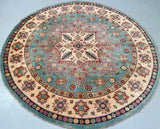Full Room Size Genuine Hand Knotted Afghan Kazak Round Rug 250x250cm Shoparug