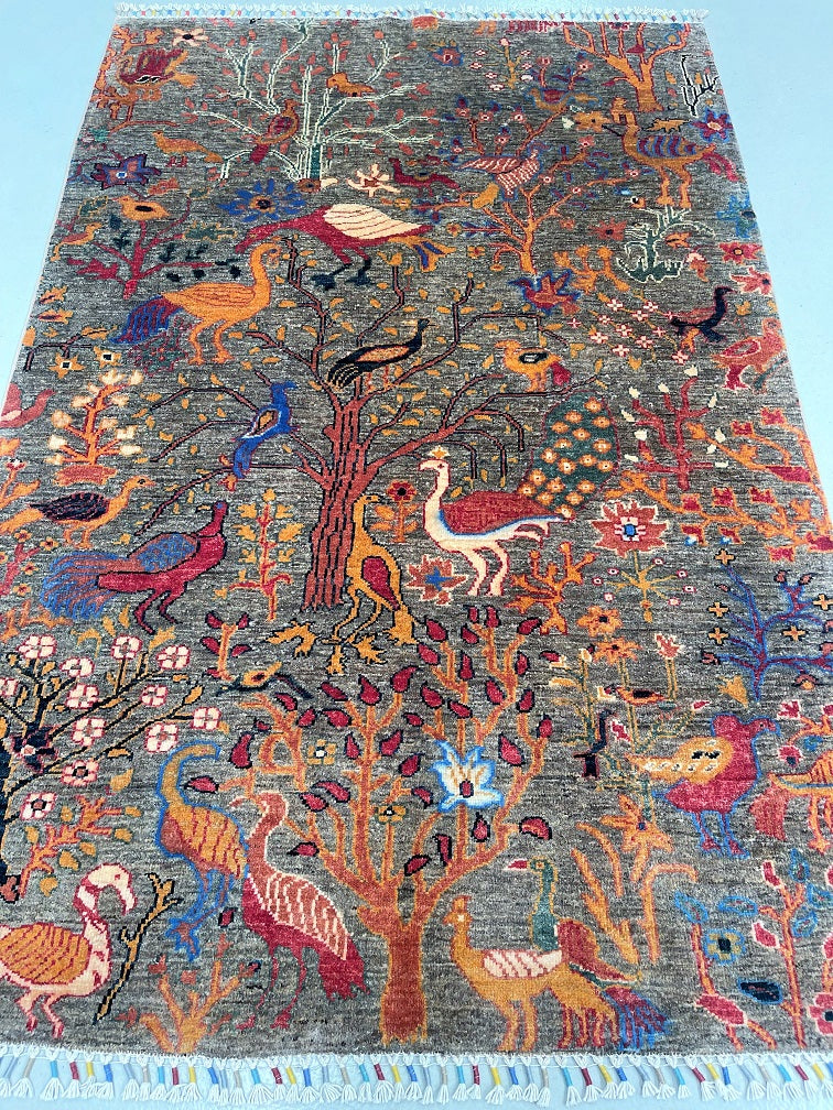 Pure Wool Garden Of Paradise Handmade Afghan Chobi Rug 177x119cm Perth