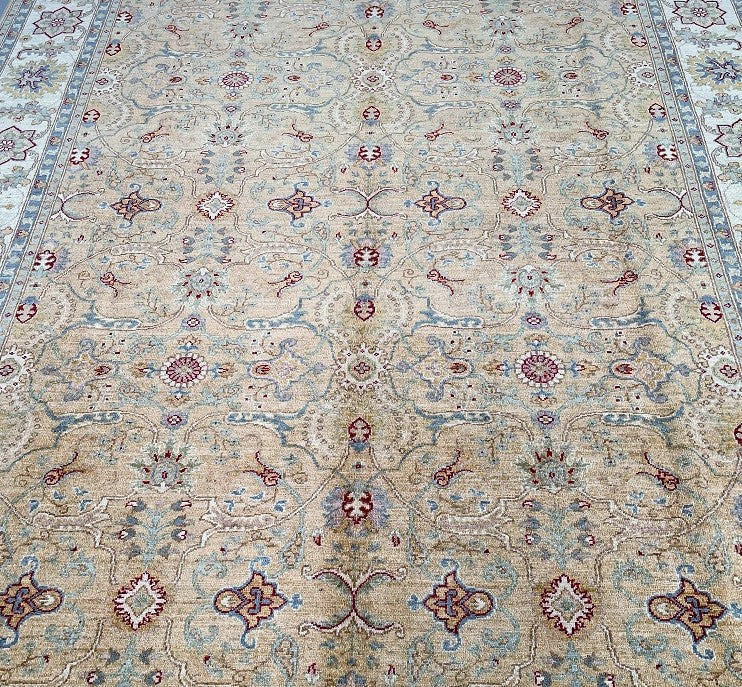 Unique Large Room Size Ziegler Design Hand Knotted Chobi Rug