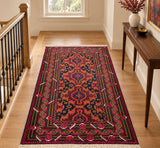 Pure wool hand knotted tribal Afghan Balouchi rug 195x120cm