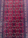 Pure wool tribal hand knotted Afghan Bashiri rug 185x119cm Perth