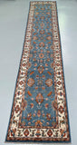 Wool hand knotted Afghan Ziegler Chobi hall runner rug 376x79cm