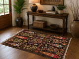 Pure wool garden design handmade Afghan Gabbeh rug 151x98cm Perth