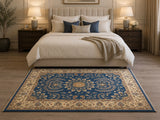 Decorative wool hand knotted Afghan Chobi rug 210x152cm Australia