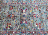 Colorful floral patterned Afghan Chobi rug with intricate design