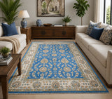Decorative Room Size Authentic Hand Knotted Afghan Chobi Rug 274x187cm Australia