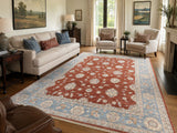Large room size wool hand knotted Afghan Chobi rug 3x2.4m