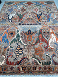 Decorative Broken Branches Design Afghan Chobi Rug Revival Of Garrus Bijar Pattern