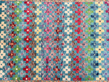 Vibrant tone woolen Moroccan style handmade Afghan Gabbeh rug 1.4x1m