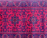 2m Long Hand Knotted Tribal Afghan Kunduz Hall Runner Rug Perth
