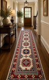 Pure wool Caucasian design Afghan Kazak hall runner rug 292x79cm