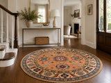 Pure wool hand knotted Afghan Kazak round rug 150x150cm