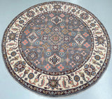Room Size Wool Hand Knotted Afghan Kazak Round Rug 200x200cm