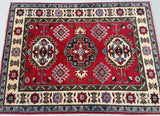 Tribal Afghan Kazak Rug 1.4x1m