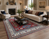 Large room size geometric design handmade Afghan Kazak rug 3x2.5m Perth
