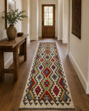 Pure Wool Hand Woven Afghan Aryana Kilim Hall Runner Rug 294x85cm Adelaide