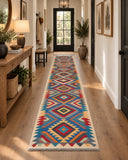 Genuine Hand Woven Afghan Meymana Kilim Hall Runner Rug 500x77cm