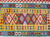 Boho Wool Hand Woven Afghan Aryana Kilim Rug 185x126cm Shoparug