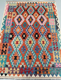 Boho Afghan Khayber Kilim Rug 2x1.5m For Australian Homes.