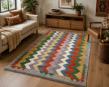 Boho Afghan Waziri Kilim Rug 2x1.4m