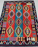 Decorative Hand Woven Boho Tribal Afghan Kyber Kilim Rug 207x156cm Perth