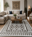 Room size neutral tone hand woven Afghan Aryana kilim rug 2.4x1.8m Australia