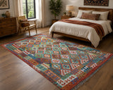 Full room size wool hand woven Afghan Kyber kilim rug 2.8x2m