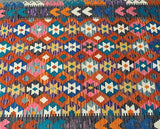 Full Room Size Hand Woven Boho Design Afghan Kyber Kilim Rug 283x187cm