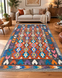 Full Room Size Hand Woven Boho Design Afghan Kyber Kilim Rug 283x187cm Perth