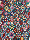 Full room size wool Boho handmade Afghan Kyber kilim rug 306x193cm Perth