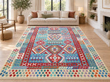 Large room size wool hand woven Afghan Ariana Kilim rug 3.4x2.4m