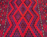 Large room size pure wool handmade Afghan Meymaneh kilim rug 3.9x2.9m