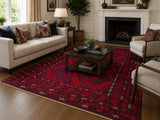 Large room size pure wool handmade Afghan Meymaneh kilim rug 3.9x2.9m Perth