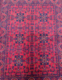 Room size pure wool hand knotted Afghan Kunduz rug 2x1.5m
