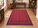 Room size pure wool hand knotted Afghan Kunduz rug 2x1.5m