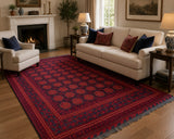 Full room size tribal hand knotted Afghan Kunduz rug 3x2m