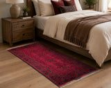 Pure Wool Hand Knotted Tribal Afghan Kunduz Hall Runner Rug 191x80cm 