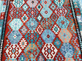 Large room size wool tribal hand woven Afghan Kyber kilim rug 2.9x2.5m