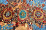 Room Size Wool Hand Knotted Afghan Mamluk Super Kazak Rug 244x165cm