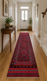 Wool Hand Woven Afghan Mishwani Balouchi Narrow Hall Runner 231x65cm