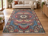 Full room size lambs wool dome design handmade Afghan Roshnai rug 3.2x2m