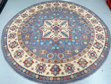 Round Afghan Kazak Rug 2.5x2.5m