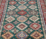 Room size lamb’s wool hand knotted Afghan super Kazak rug 2.4x1.75m